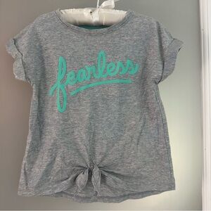Cat & Jack “Fearless” graphic grey shimmer tshirt